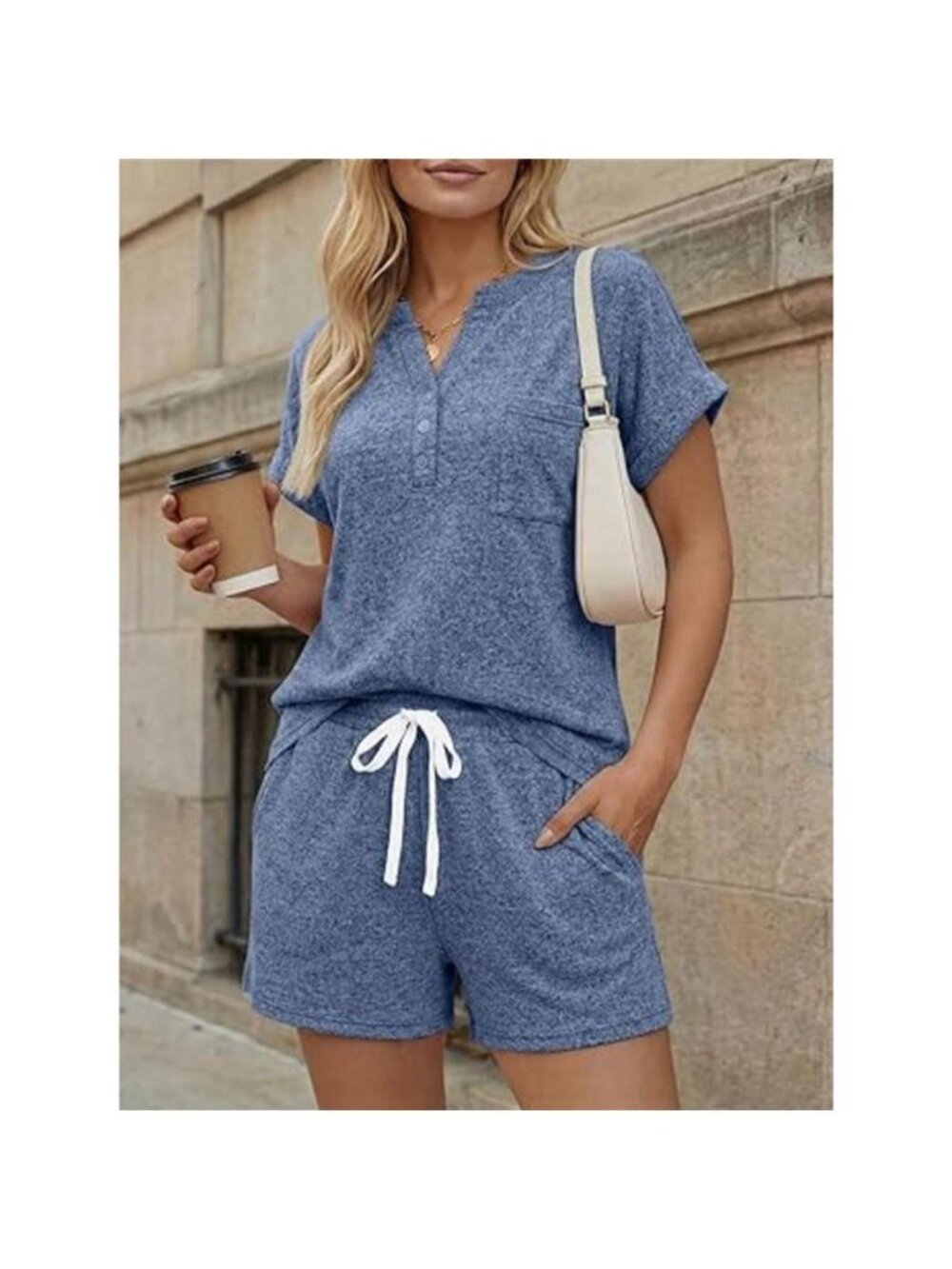 Short Sleeve Top and Shorts Set